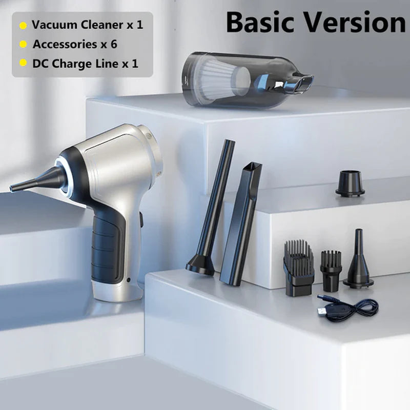 95000Pa Wireless Handheld Car Vacuum Cleaner with Strong Suction for Home and Auto Dual Use Mini Appliance