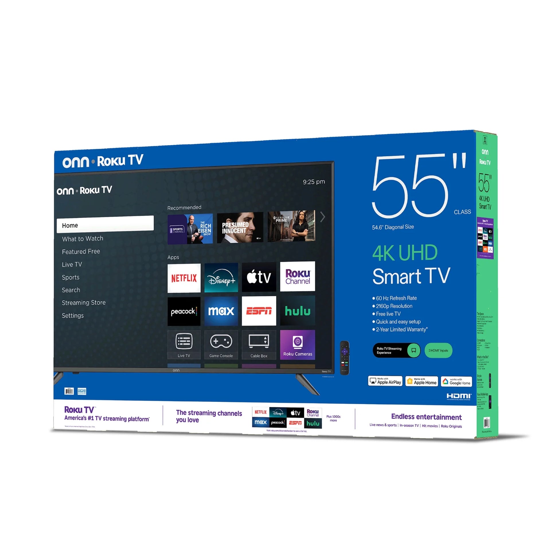 55” Class 4K UHD (2160P) LED Roku Smart Television HDR (100012586)