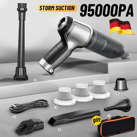 95000Pa Wireless Handheld Car Vacuum Cleaner with Strong Suction for Home and Auto Dual Use Mini Appliance