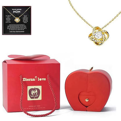 Eternal Rose Jewelry Box with Necklace Greeting Card for Girls Mother'S Day Valentine'S Day Wedding Birthday Anniversary Gift