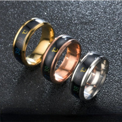 Smart Sensor Stainless Steel Body Temperature Ring with Real-Time Display