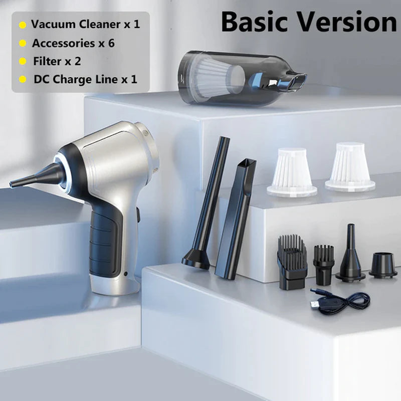 95000Pa Wireless Handheld Car Vacuum Cleaner with Strong Suction for Home and Auto Dual Use Mini Appliance
