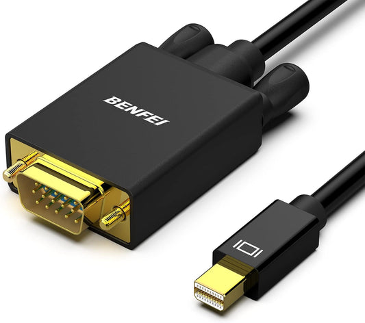 Mini Displayport to VGA 6 Feet Cable, Mini Displayport to VGA Cable (Thunderbolt 2 Compatible) with Macbook Air/Pro, Surface Pro/Dock, Monitor, Projector